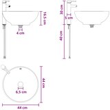  Umivaonik za kupaonicu Mat Crna 44 x 44 x 16 cm Metal | shoptok.hr