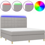  Box spring postelja z vzmetnico LED sv. siva 180x200 cm blago, (20789740) | Shoptok.si