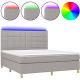  Box spring s madracem LED svjetlosivi 180x200 cm tkanina | shoptok.hr