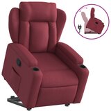 Maison Chic Naslanjač - Relax naslanjač s funkcijo vstajanja vinsko rdeče blago, (22040281) Cene