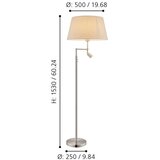 Eglo 94946 - podna lampa santander 1xE27/60W + LED/2,1W | Eponuda.com