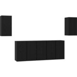  Set TV komoda s policom Zidne s pohranom s vratima 7 pcs Crni hrast 30.5 x 30 x 60 cm | shoptok.hr