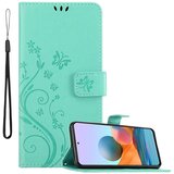 Cadorabo Xiaomi RedMi NOTE 10 PRO in klasično srebrno - ovitek v cvetličnem dizajnu z magnetnim zapiranjem, stoječo funkcijo in režami za kartice, (20860340) | Shoptok.si
