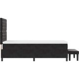  Postelja z vzmetnico z vzmetnico Črna 90 x 190 cm Žamet, (5000126509) | Shoptok.si