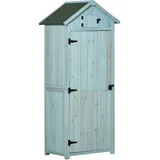 Vrtna omara 77x54,2x179 cm modro zelena, (5000228192)