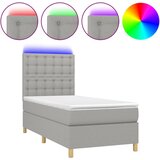 Maison Chic Box spring postelja - Vzmetna postelja z vzmetnico LED svetlo siva 80x200 cm blago SL21797, (21903653) | Shoptok.si