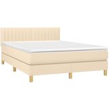  Box spring s madracem LED krem 140x200 cm od tkanine | shoptok.hr