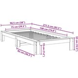 vidaXL Posteljni okvir brez vzmetnice voščeno rjav 75x190 cm borovina | Shoptok.si