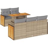  6-dijelni set vrtnih sofa s jastucima bež od poliratana bagrem | Eponuda.com