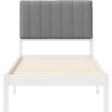  Krevetni okvir s tapiciranim uzglavljem Svijetlo siva Svjetlosiva 205.5 x 85.5 x 84.5 cm | shoptok.hr