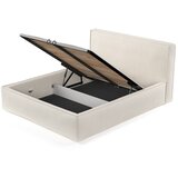 Maison de Rêve Kremno bela oblazinjena zakonska postelja s prostorom za shranjevanje z letvenim dnom 160x200 cm Lounge L – | Shoptok.si