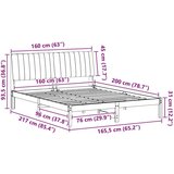  Konstrukcija postelje Rjava 150 x 200 cm Masivno borovo les, (5000084146) | Shoptok.si
