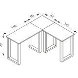 MID.YOU Kotna Pisalna Miza Lona, Antracit, Črna, 190x190cm | Shoptok.si