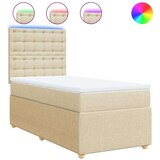  Krevet s oprugama i madracem krem 100 x 200 cm od tkanine | shoptok.hr