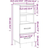 vidaXL Komoda sjajna bijela 34 5 x 34 x 90 cm od konstruiranog drva | shoptok.hr