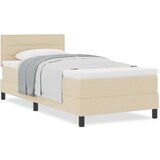  Postelja boxspring z vzmetnico krema 80 x 200 cm blago, (5000023008) | Shoptok.si