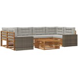  Set vanjskih sofa 7 kom. Prirodna i svjetlosiva Poliester | shoptok.hr