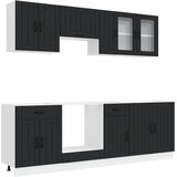  8-dijelni set kuhinjskih ormarića Kalmar konstruiranog drva Crna | Shoptok.si