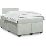 Maison Chic Box spring postelja - Vzmetna postelja z vzmetnico svetlo siva 120x190 cm žamet SL4310, (21900313) | Shoptok.si