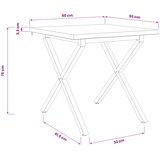  60 x 55 x 75 cm Čvrsto drvo akacije Prirodna i crna Pravokutni | shoptok.hr