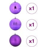  Set božićnih kuglica XXL 3 pcs Lila Plastika | shoptok.hr
