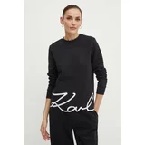 Karl Lagerfeld Pulover ženska, črna barva, 245W1815