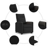 vidaXL Električni naslanjač s funkcijo vstajanja črn | Shoptok.si