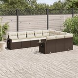 vidaXL 10-dijelni set vrtnih sofa od poliratana s jastucima smeđi Cijene
