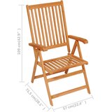 vidaXL 5-dijelni vrtni blagovaonski set od masivne tikovine | shoptok.hr