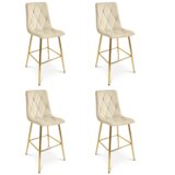 Libra stolac - svijetlo bež baršun / zlatne noge x 4 | shoptok.hr