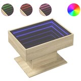 Maison Chic Klubska mizica - kavna mizica - Nizka mizica LED sonoma hrast 70x50x45 cm inženirski les, (21755089) | Shoptok.si