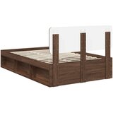  Konstrukcija postelje z vzglavjem Rjav hrast 120 x 200 cm, (5000102760) | Shoptok.si