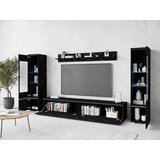 Livetastic Dnevni Regal Vera, Črna Marmorirana, 4-Delno, Led | Shoptok.si