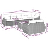  9-dijelni set vrtnih sofa s jastucima crni od poliratana | shoptok.hr