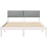  Okvir kreveta s uzglavljem Bijela i svijetlosiva 150 x 200 cm | shoptok.hr
