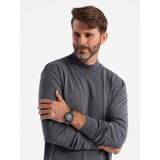 Ombre Men's knitted half-golf with viscose - grey melange | shoptok.hr