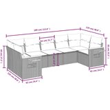  7-dijelni set vrtnih sofa od poliratana s jastucima crni | shoptok.hr