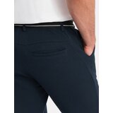 Ombre Men's knitted pants with elastic waistband - navy blue | shoptok.hr