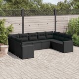vidaXL 9-dijelni set vrtnih sofa s jastucima crni od poliratana | shoptok.hr