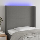 vidaXL LED posteljno vzglavje temno sivo 93x16x118/128 cm blago Cene