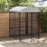 vidaXL Zunanji pasji boks s streho 150x150x210 cm - - črna - 51.03 - N/A - 2025- | Shoptok.si