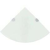 vidaXL Kutne police s nosačima 2 kom staklene bijele 25 x 25 cm | shoptok.hr