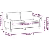  Dvosjed od tkanine crvena boja vina 140 cm umjetne kože | shoptok.hr