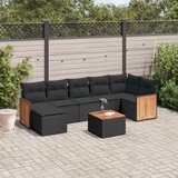 vidaXL 8-dijelni set vrtnih sofa od poliratana s jastucima crni | shoptok.hr
