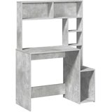  Radni stol s policama siva boja betona 100x45x140 cm drveni | shoptok.hr