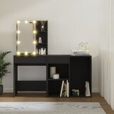  LED toaletni stolić s ormarićem crni od konstruiranog drva | Eponuda.ba