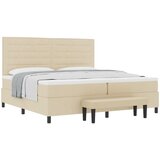 vidaXL Posteljni okvir z vzmetnico Set 2 Bež Tkanina 200 x 200 cm, (22067202) Cene