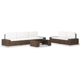 The Living Store Vrtna sedežna garnitura 6-delna poli ratan rjava - Vrtna Sedežna Garnitura, (21422881) | Shoptok.si