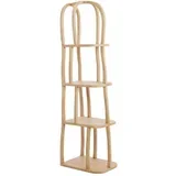 Regal iz masivnega manga v svetli naravni barvi 53x175x40 cm Lowe –