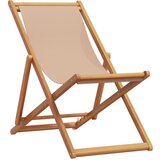  The Living Store Zložljiv stol taupe trden evkaliptusov les in tkanina - Stol Za Plažo, (21494087) | Shoptok.si